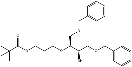 Propanoic acid, 2,2-diMethyl-,3-[(1S,2R)-2-hydroxy-3-(phenylMethoxy)-1-[(phenylMethoxy)Methyl]propoxy]propyl ester 化学構造式