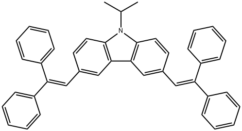 3,6-bis-(2,2-Diphenylethenyl)-9-(1-methylethyl)-9H-carbazole 化学構造式