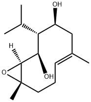 (1S,2R,3R,4S,6E,10S)-6,10-Dimethyl-3-(1-methylethyl)-11-oxabicyclo[8.1.0]undec-6-ene-2,4-diol 结构式