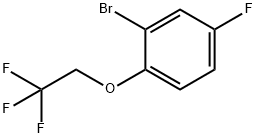 2-ブロモ-4-フルオロ-1-(2,2,2-トリフルオロエトキシ)ベンゼン 化学構造式