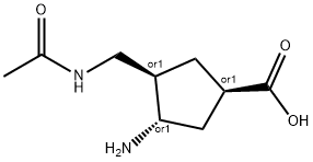 Cyclopentanecarboxylic acid, 3-[(acetylamino)methyl]-4-amino-, (1alpha,3alpha,4beta)- (9CI) Struktur