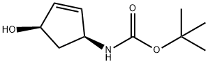 Carbamic acid, [(1S,4R)-4-hydroxy-2-cyclopenten-1-yl]-, 1,1-dimethylethyl Structure