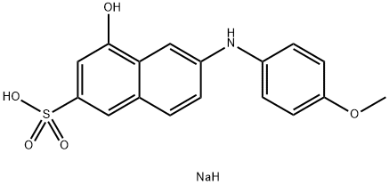 4-hydroxy-6-(4-methoxyphenylamino)naphthalene-2-sulfonicacid Struktur
