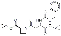 TERT-BUTYL L-N-(3-BENZYLOXYCARBONYLAMINO-3-(S)-TERT-BUTYLCARBOXY-1-OXOPROPYL-AZETIDINE-2-CARBOXYLATE 结构式