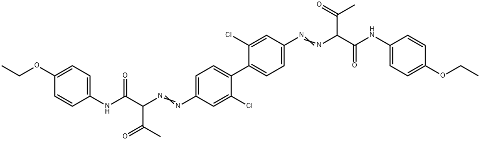 p-Acetoacetophenetidide, 2,2''-((2,2'-dichloro-4,4'-biphenylylene)bis(azo))bis- Structure