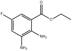 Benzoic acid, 2,3-diamino-5-fluoro-, ethyl ester (9CI) Structure