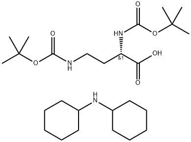 (S)-2,4-双[[叔丁氧羰基]氨基]丁酸和 N-环己基环己胺的化合物 结构式