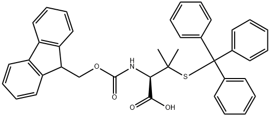 Fmoc-S-三苯甲基-L-青霉胺,201531-88-6,结构式