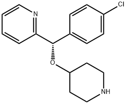 4-[[(S)-4-クロロ-α-(2-ピリジル)ベンジル]オキシ]ピペリジン 化学構造式