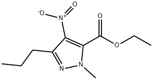 1-甲基-4-硝基-3-丙基-1H-吡唑-5-羧酸乙酯 结构式