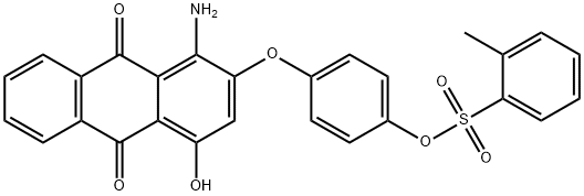 2-メチルベンゼンスルホン酸4-[[(1-アミノ-9,10-ジヒドロ-4-ヒドロキシ-9,10-ジオキソアントラセン)-2-イル]オキシ]フェニル 化学構造式