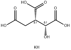 (+)-1-ヒドロキシ-1,2,3-プロパントリカルボン酸のモノカリウム塩 化学構造式