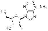 9-(2-脱氧-2-氟-beta-D-阿拉伯呋喃基)腺嘌呤 结构式