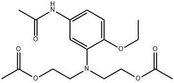 N-[3-[ビス[2-(アセチルオキシ)エチル]アミノ]-4-エトキシフェニル]アセトアミド 化学構造式
