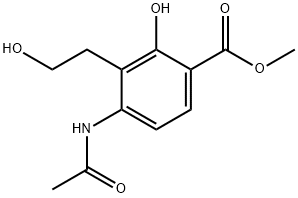 4-(乙酰基氨基)-2-羟基-3-(2-羟基乙基)苯甲酸甲酯 结构式