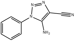 1-フェニル-5-アミノ-1H-1,2,3-トリアゾール-4-カルボニトリル 化学構造式