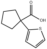 1-(2-チエニル)シクロペンタンカルボン酸 化学構造式