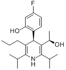 3-Pyridinemethanol, 4-(4-fluoro-2-hydroxyphenyl)-a-methyl-2,6-bis(1-methylethyl)-5-propyl-, (aR,4R)-rel- (9CI) Struktur