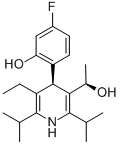 3-Pyridinemethanol, 5-ethyl-4-(4-fluoro-2-hydroxyphenyl)-a-methyl-2,6-bis(1-methylethyl)-, (aR,4R)-rel- (9CI) 结构式