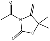 2-Oxazolidinone, 3-acetyl-5,5-dimethyl-4-methylene- (9CI) Struktur