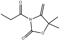 2-Oxazolidinone,  5,5-dimethyl-4-methylene-3-(1-oxopropyl)- Structure