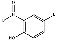4-ブロモ-2-メチル-6-ニトロフェノール 化学構造式