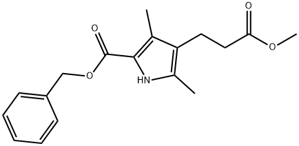 5-(ベンジルオキシカルボニル)-2,4-ジメチル-3-ピロールプロピオン酸メチル 化学構造式