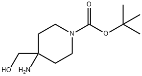 1-BOC-4-氨基-哌啶-4-甲醇, 203186-96-3, 结构式