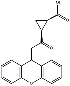 (1S,2S)-2-(2-(9H-xanthen-9-yl)acetyl)cyclopropanecarboxylic acid Structure