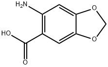 6-アミノ-1,3-ベンゾジオキソール-5-カルボン酸 化学構造式