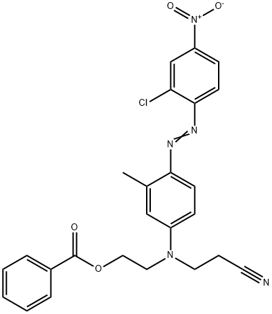 2-[4-[(2-chloro-4-nitrophenyl)azo]-N-(2-cyanoethyl)-3-methylanilino]ethyl benzoate ,20339-55-3,结构式