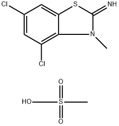 4,6-二氯-3-甲基苯并[D]噻唑-2(3H)-亚胺甲磺酸盐 结构式