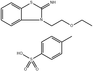 3-(2-Ethoxyethyl)benzo[d]thiazol-2(3H)-imine 4-methylbenzenesulfonate 化学構造式