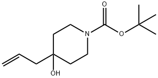 4-Hydroxy-4-(2-propenyl)piperidine-1-carboxylic acid tert-butyl ester Struktur