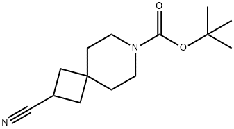 2-Cyano-7-azaspiro[3.5]nonane-7-carboxylic acid tert-butyl ester 化学構造式