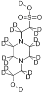 N‐2‐ヒドロキシエチルピペラジン‐N′‐エタンスルホン酸‐D18 化学構造式