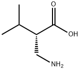 (S)-2-(アミノメチル)-3-メチルブタン酸 化学構造式