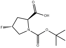 1-(1,1-Dimethylethyl) (2S,4R)-4-fluoro-1,2-pyrrolidinedicarboxylate Struktur