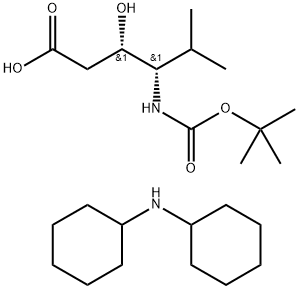 BOC-(3S,4S)-4-氨基-3-羟基-5-甲基己酸二环己基胺盐, 204192-31-4, 结构式