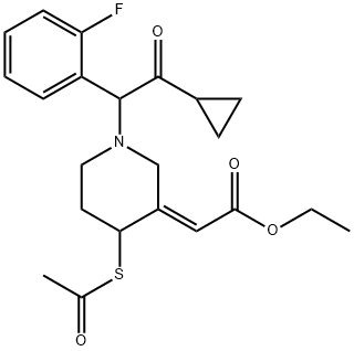 204206-08-6 (E)-[4-(Acetylthio)-1-[2-cyclopropyl-1-(2-fluorophenyl)-2-oxoethyl]-3-piperidinylidene]acetic Acid Ethyl Ester (Mixture of Diastereomers)