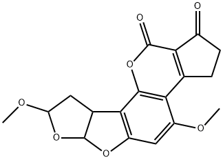 4,8-Dimethoxy-2,3,6a,8,9,9a-hexahydrocyclopenta[c]furo[3',2':4,5]furo[2,3-h][1]benzopyran-1,11-dione,20421-12-9,结构式