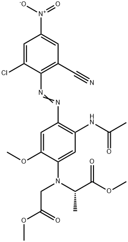 Alanine, N-5-(acetylamino)-4-(2-chloro-6-cyano-4-nitrophenyl)azo-2-methoxyphenyl-N-(2-methoxy-2-oxoethyl)-, methyl ester Structure