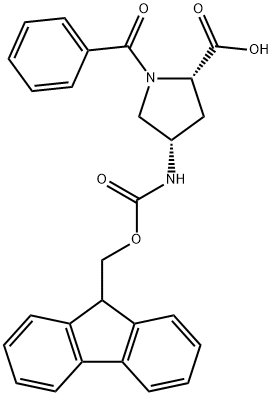 FMOC-(2S,4S)-4-氨基-1-苯甲酰基吡咯烷-2-羧酸,204321-85-7,结构式