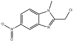 2-(Chloromethyl)-1-methyl-5-nitro-1H-1,3-benzodiazole 化学構造式