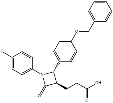 (3R,4S)-1-(4-氟苯基)-2-氧代-4-[4-(苄氧基)苯基]-3-氮杂环丁烷丙酸,204589-82-2,结构式