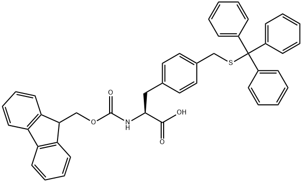 FMOC-L-PHE(4-CH2-S-TRT) 化学構造式