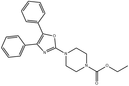 4-(4,5-ジフェニル-2-オキサゾリル)-1-ピペラジンカルボン酸エチル 化学構造式
