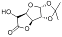 1,2-O-イソプロピリデン-α-D-グルクロノ-6,3-ラクトン 化学構造式