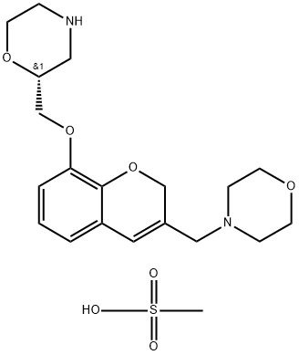 (2R)-2-[[[3-(4-MORPHOLINYLMETHYL)-2H-1-BENZOPYRAN-8-YL]OXY]METHYL]MORPHOLINE DIMETHANESULFONATE,205242-62-2,结构式