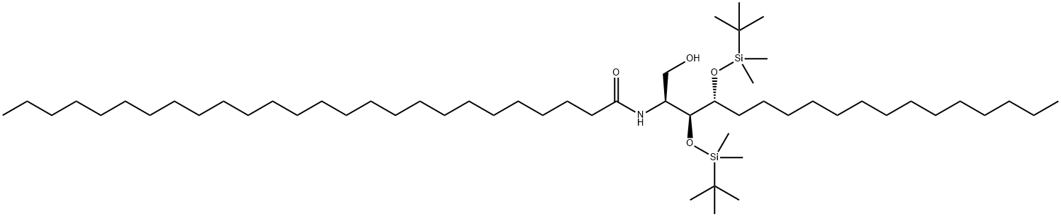 (2S,3S,4R)-3,4-Bis[(tert-butyldimethylsilyl)oxy]-2-hexacosanoylamino-4-octadecanol,205371-68-2,结构式